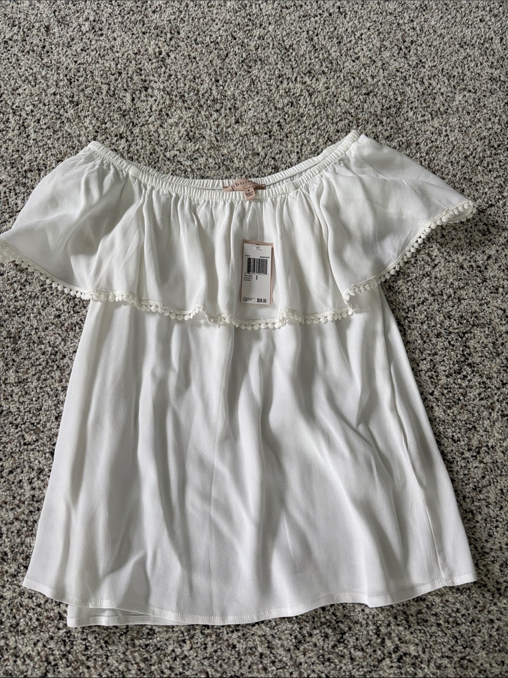 Women’s Off-Shoulder Ruffle Top - White sz small